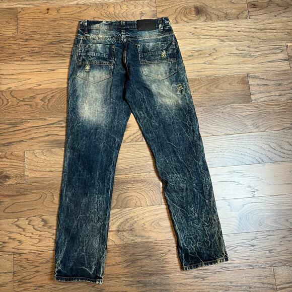 Southpole Distressed Ripped Jeans Acid Wash Blue Denim - Picture 4 of 7